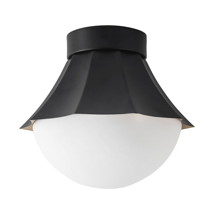 Kuzco Shelton 12" Black Semi-Flush Mount, Matte Black