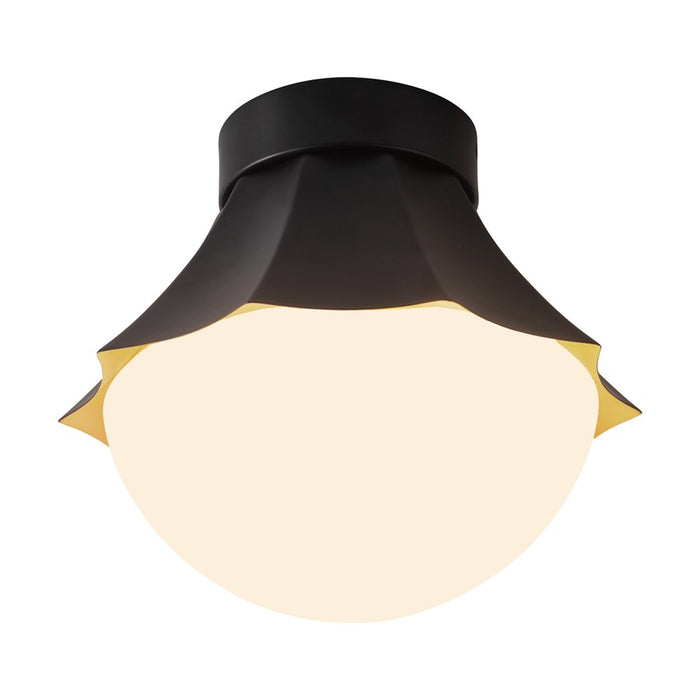 Kuzco Shelton 12" Black Semi-Flush Mount, Matte Black
