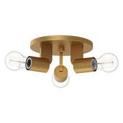 Kuzco Claire 10in 3-Light Semi Flush Mount | Art Deco Aged Gold Steel | Entryway & Hallway | 4 x 10 in | Model SF607003AG