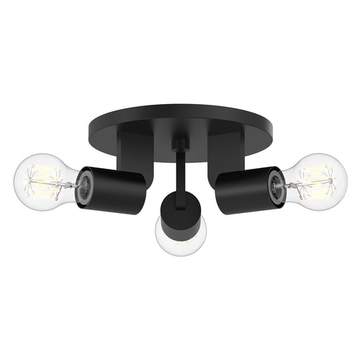 Kuzco Claire 10in 3-Light Semi Flush Mount | Bauhaus Matte Black Steel | Hallway & Entryway | 9.5 x 4.12 in | Model SF607003MB