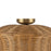 Kuzco Kai 16" Socket Semi-Flush Mount, Brushed Gold/Rattan Shade