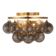 Kuzco Faye 18" Gold Semi-Flush Mount, Brushed Gold/Smoked Glass - SF654318BGSM