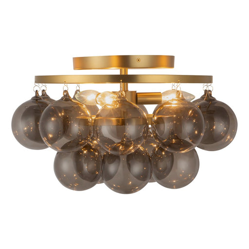 Kuzco Faye 18" Gold Semi-Flush Mount, Brushed Gold/Smoked Glass - SF654318BGSM