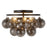 Kuzco Faye 18" Blk Semi-Flush Mt, Matte Blk/Smoked Solid Glass - SF654318MBSM