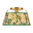 Kuzco Scout 13" Gold Semi-Flush Mount, Brushed Gold/Green Linen - SF675213BGGL