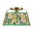 Kuzco Scout 13" Gold Semi-Flush Mount, Brushed Gold/Green Linen