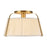 Kuzco Scout 13" Gold Semi-Flush Mount, Brushed Gold/White Linen - SF675213BGWL