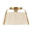 Kuzco Scout 13" Gold Semi-Flush Mount, Brushed Gold/White Linen