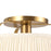 Kuzco Scout 13" Gold Semi-Flush Mount, Brushed Gold/White Linen