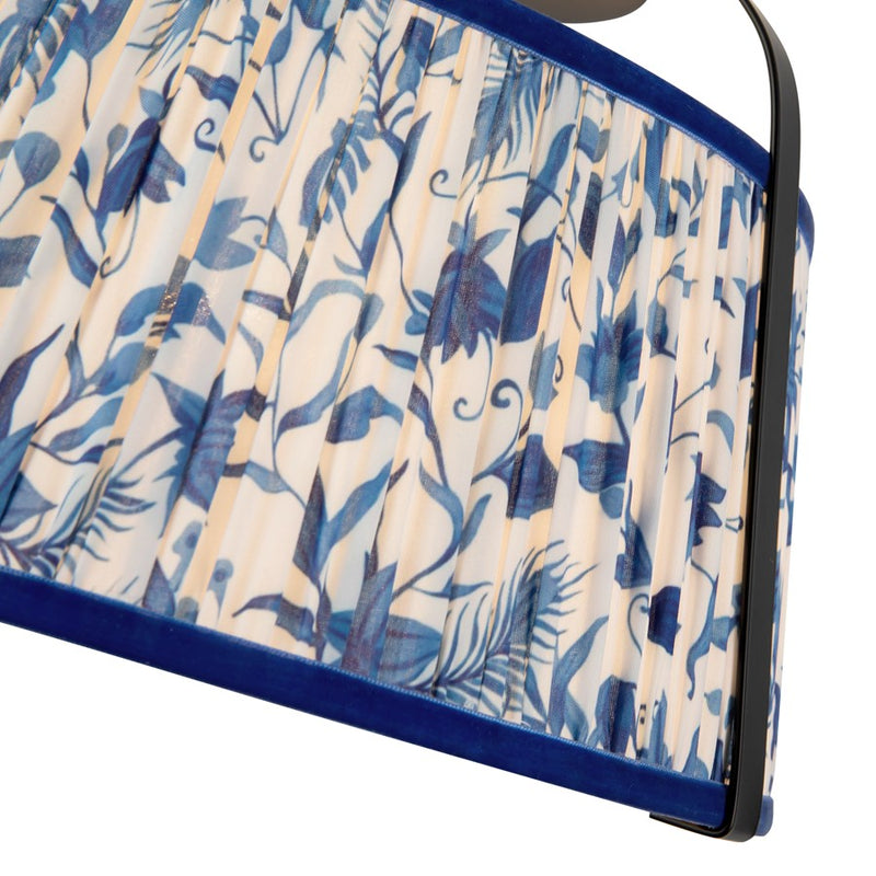 Kuzco Scout 13" Black Semi-Flush Mount, Matte Black/Blue Linen