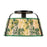 Kuzco Scout 13" Blk Semi-Flush Mount, Matte Black/Green Linen - SF675213MBGL