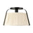Kuzco Scout 13" Black Semi-Flush Mount, Matte Black/White Linen