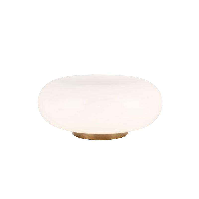 Kuzco Nimbus 9" Table Lamp, Vintage Brass/Opal Glass/Opal Glass