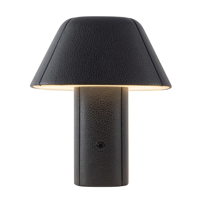 Kuzco Folio 10" Black Dimmable LED Table Lamp, Brown Vegan Leather