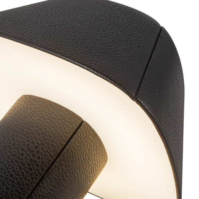 Kuzco Folio 10" Black Dimmable LED Table Lamp, Brown Vegan Leather