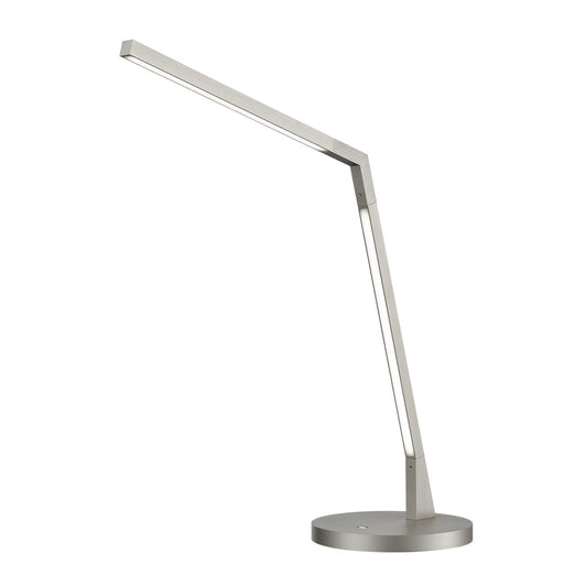 Kuzco Miter 17in LED Table Lamp | Brushed Nickel and White Acrylic Diffuser | Desk & Bedside Task Light | 1080lm, 3000K, Dimmable | Model TL25517-BN