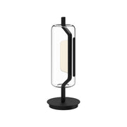 Kuzco Hilo 18in LED Table Lamp | Modern Black Aluminum and Clear Glass | Living Room & Bedroom Task Light | 765lm, 3000K, Touch | Model TL28518-BK