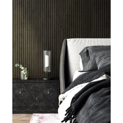 Kuzco Hilo 18in LED Table Lamp | Modern Black Aluminum and Clear Glass | Living Room & Bedroom Task Light | 765lm, 3000K, Touch | Model TL28518-BK