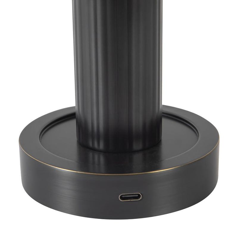 Kuzco Vienna 9" Black Dimmable LED Table Lamp, Urban Bronze/Opal