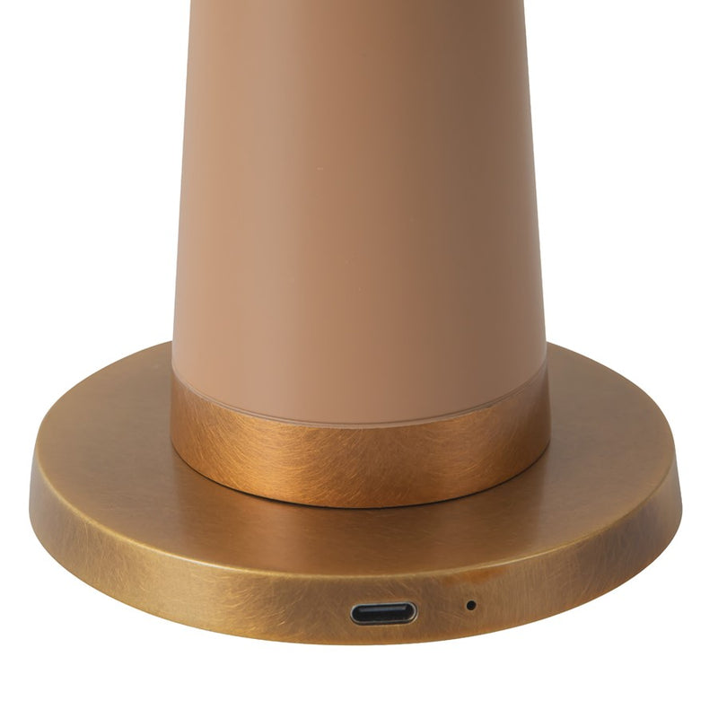 Kuzco Clemence 11" Red Dimmable LED Table Lamp, Peach