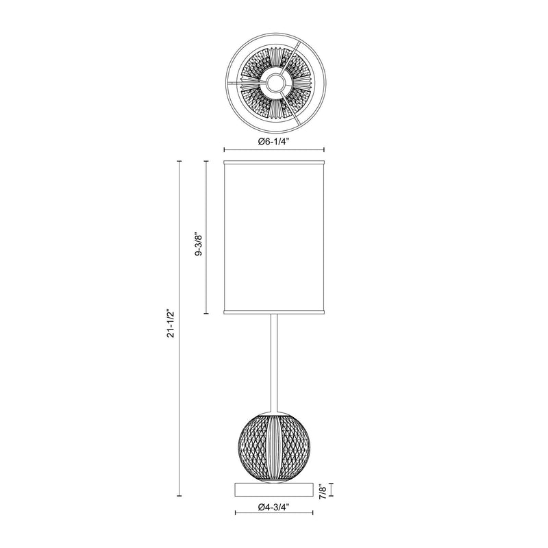 Kuzco Marni 21in LED Table Lamp | Glam Natural Brass and White Linen with Clear Carved Acrylic | Bedroom & Living Room | 850lm | Model TL321201NBWL