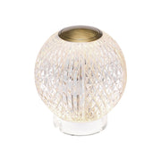 Kuzco Marni 4in LED Table Lamp | Natural Brass Steel and Clear Carved Acrylic | Living Room & Bedroom Accent | 200lm 3000K 90CRI | Model TL321904NB