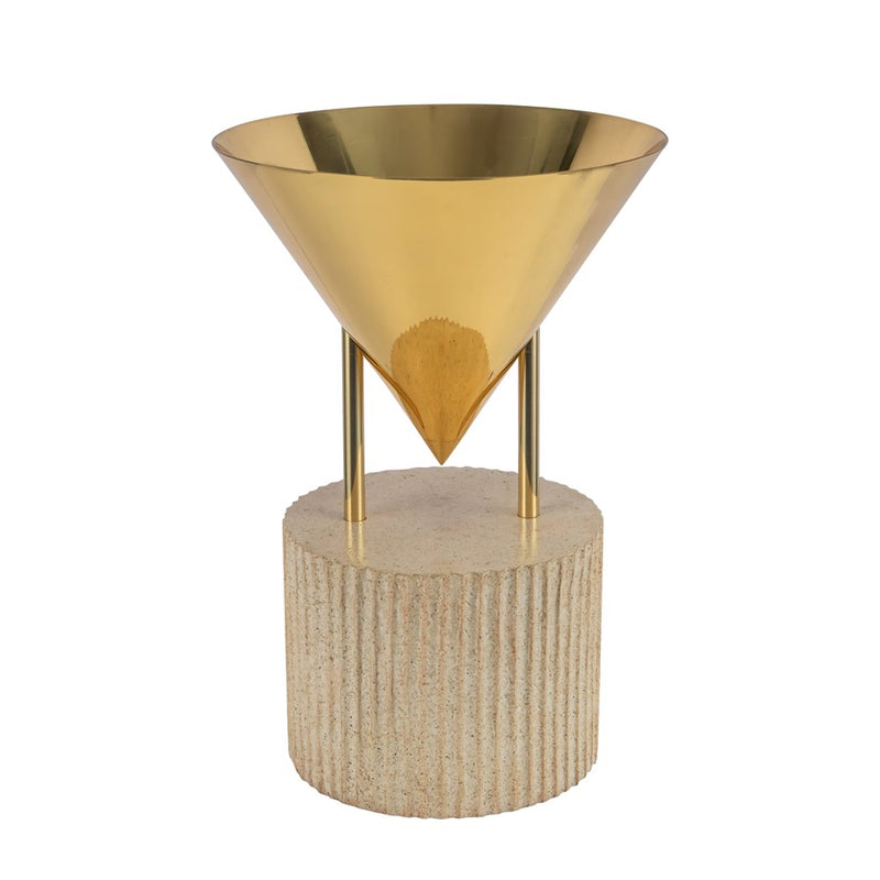 Kuzco Versus 15" Brass Table Lamp, Patina Brass