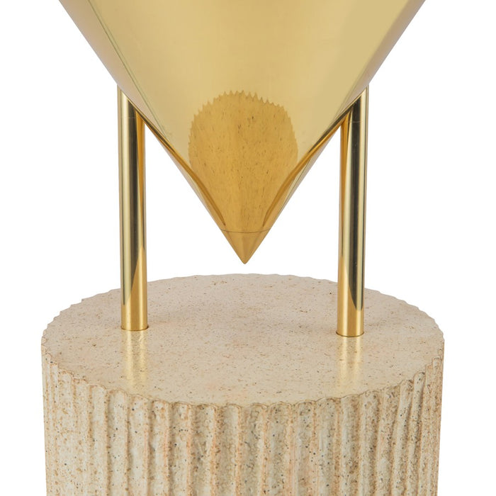 Kuzco Versus 15" Brass Table Lamp, Patina Brass