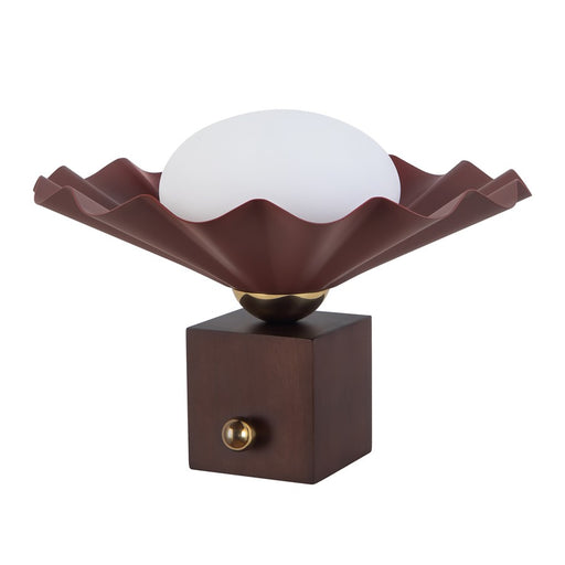 Kuzco Furrow 9" Red Table Lamp, Burgundy