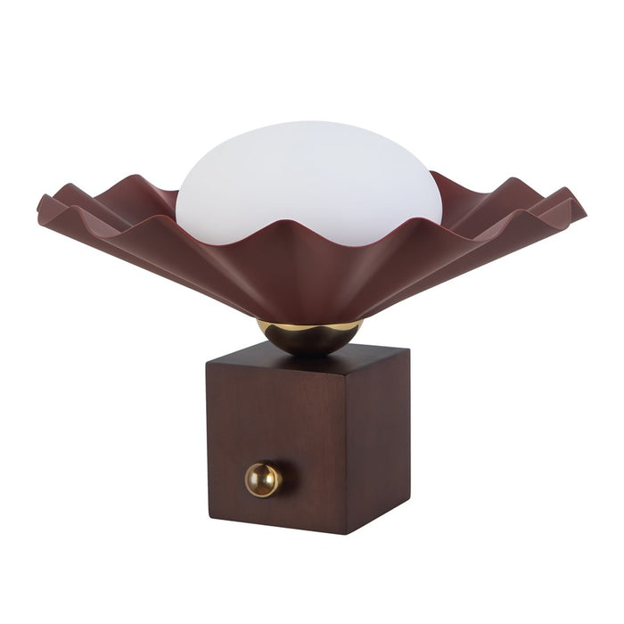 Kuzco Furrow 9" Red Table Lamp, Burgundy