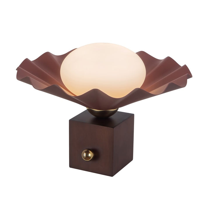 Kuzco Furrow 9" Red Table Lamp, Burgundy