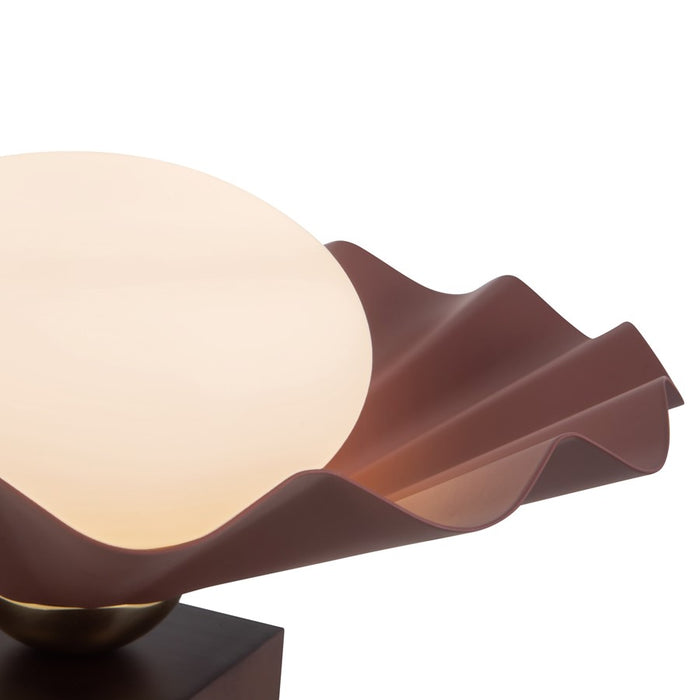 Kuzco Furrow 9" Red Table Lamp, Burgundy