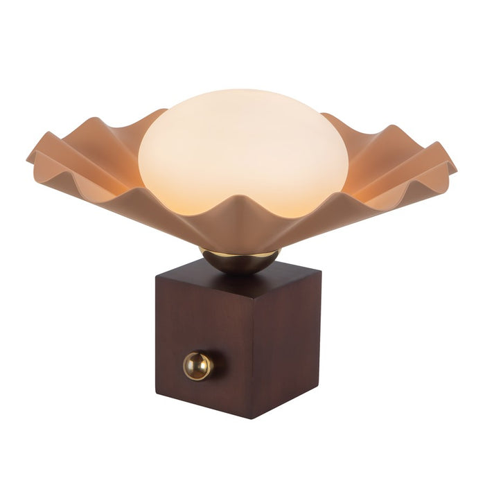 Kuzco Furrow 9" Red Table Lamp, Peach