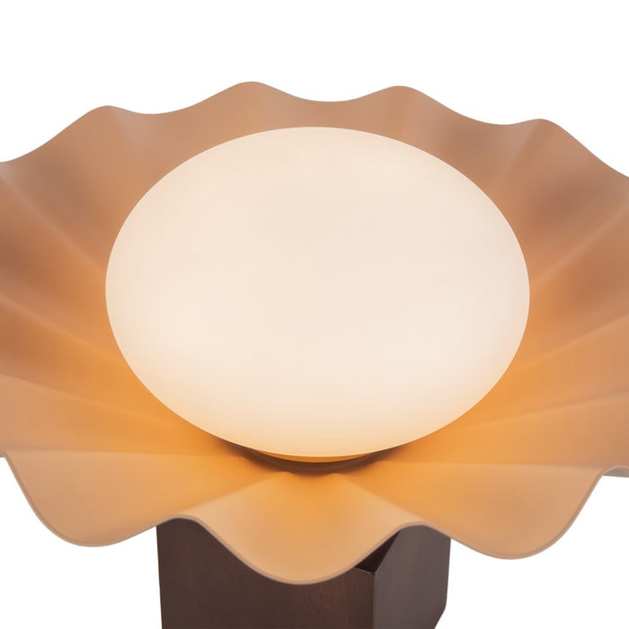 Kuzco Furrow 9" Red Table Lamp, Peach