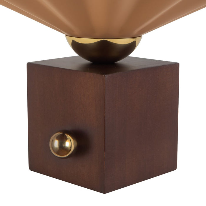 Kuzco Furrow 9" Red Table Lamp, Peach