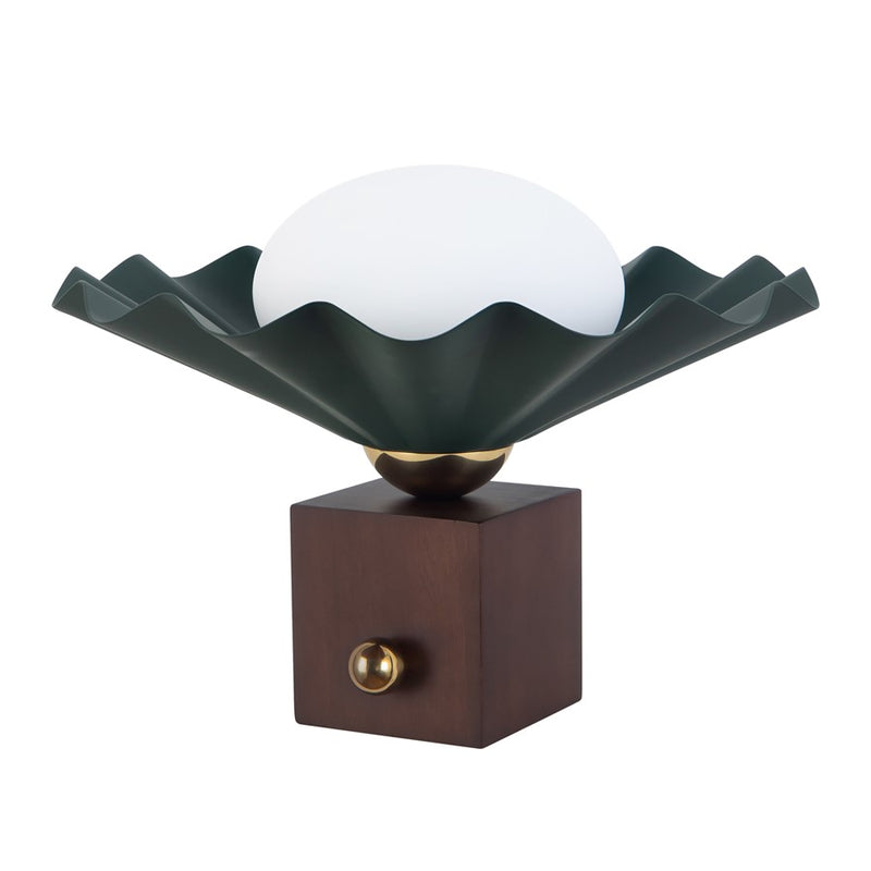Kuzco Furrow 9" Green Table Lamp, Pine Green