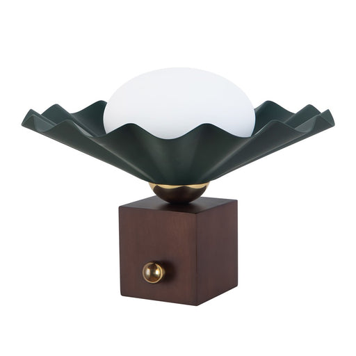 Kuzco Furrow 9" Green Table Lamp, Pine Green