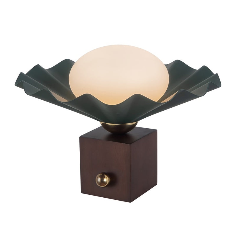 Kuzco Furrow 9" Green Table Lamp, Pine Green