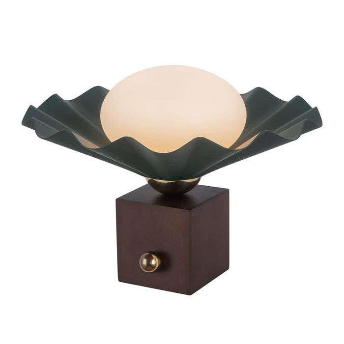 Kuzco Furrow 9" Green Table Lamp, Pine Green