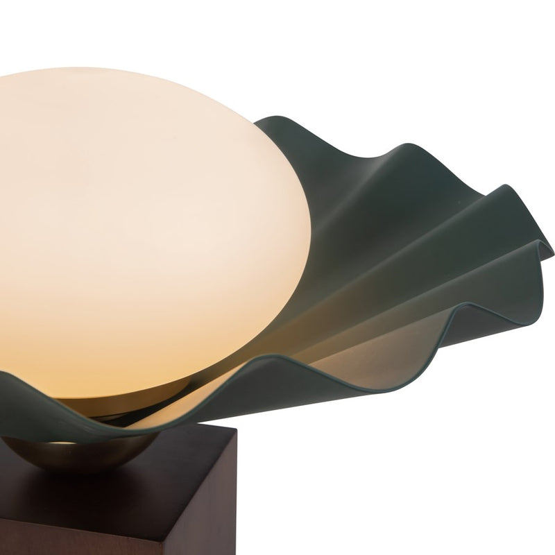 Kuzco Furrow 9" Green Table Lamp, Pine Green