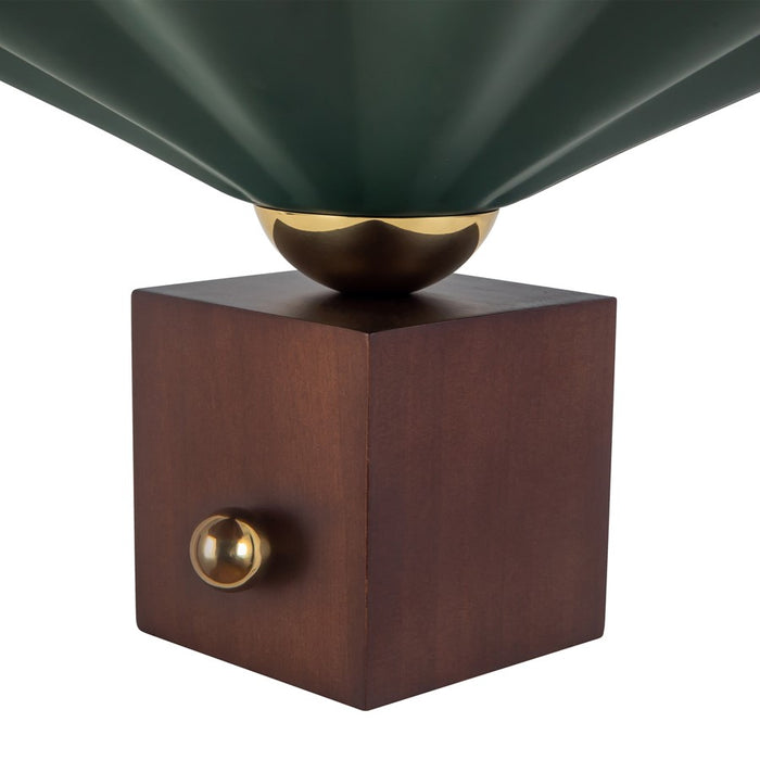 Kuzco Furrow 9" Green Table Lamp, Pine Green