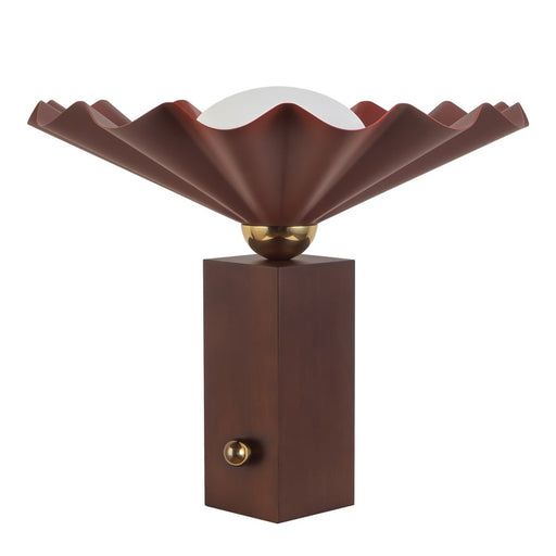 Kuzco Furrow 14" Red Table Lamp, Burgundy
