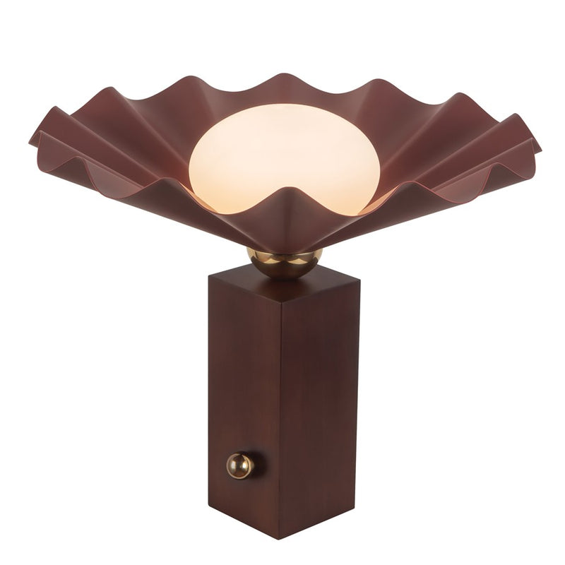 Kuzco Furrow 14" Red Table Lamp, Burgundy