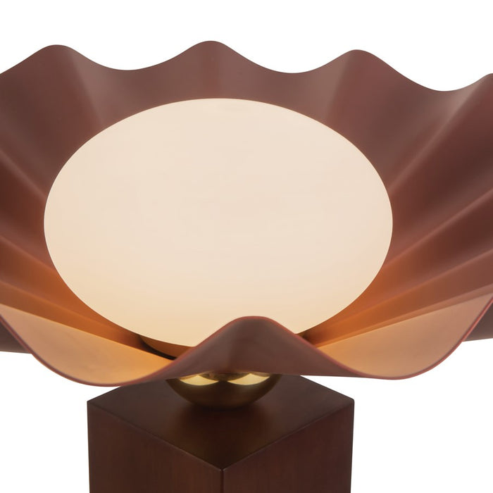 Kuzco Furrow 14" Red Table Lamp, Burgundy