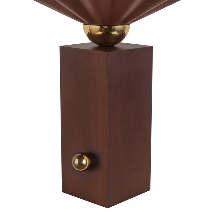 Kuzco Furrow 14" Red Table Lamp, Burgundy