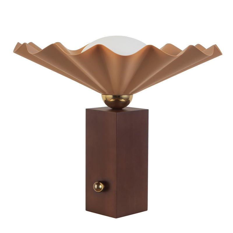 Kuzco Furrow 14" Red Table Lamp, Peach