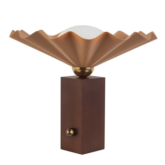 Kuzco Furrow 14" Red Table Lamp, Peach