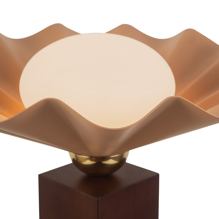 Kuzco Furrow 14" Red Table Lamp, Peach