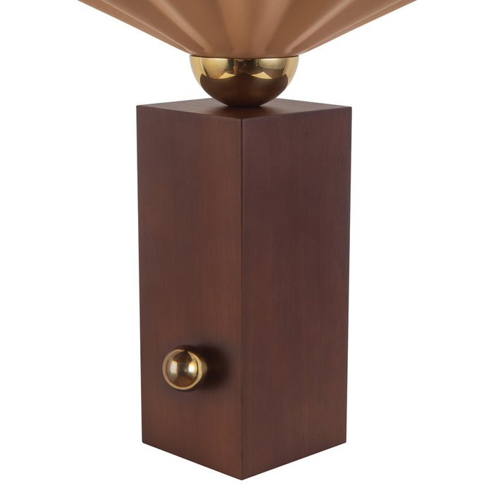 Kuzco Furrow 14" Red Table Lamp, Peach