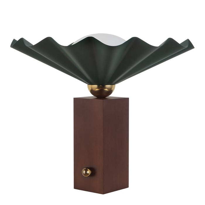 Kuzco Furrow 14" Green Table Lamp, Pine Green